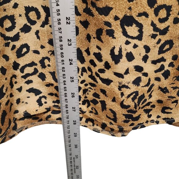 Vintage Algo Blouse Women's Size 16 Leopard Print Short Sleeve Button Down - Picture 5 of 10